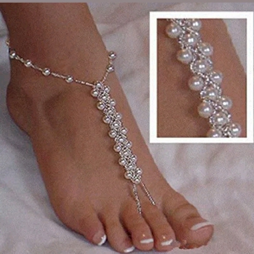 Sold Sandal barefoot sandal!anklet toe ring - Picture 5 of 8